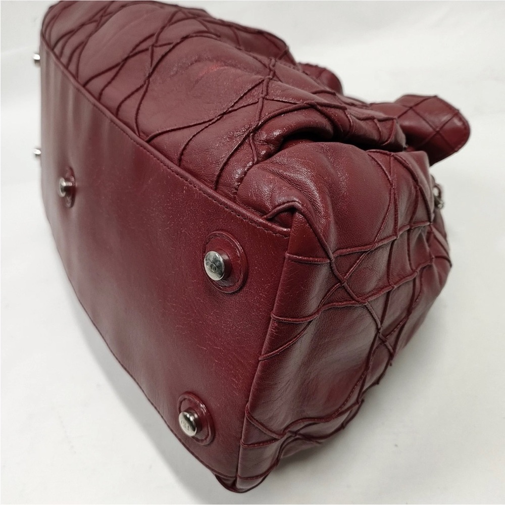 Dior Burgundy Cannage Quilted Leather Tote with Chain Handles burgandy - Picture 5 of 9